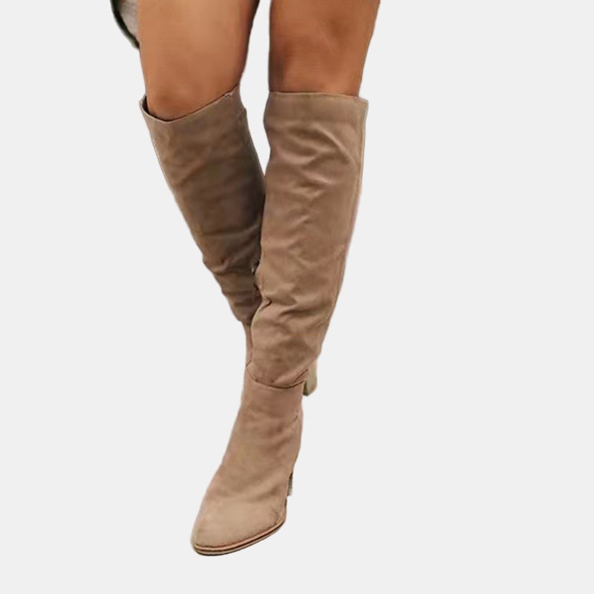 Women's Over-the-Knee Block-Heel Slouchy Ankle Boots