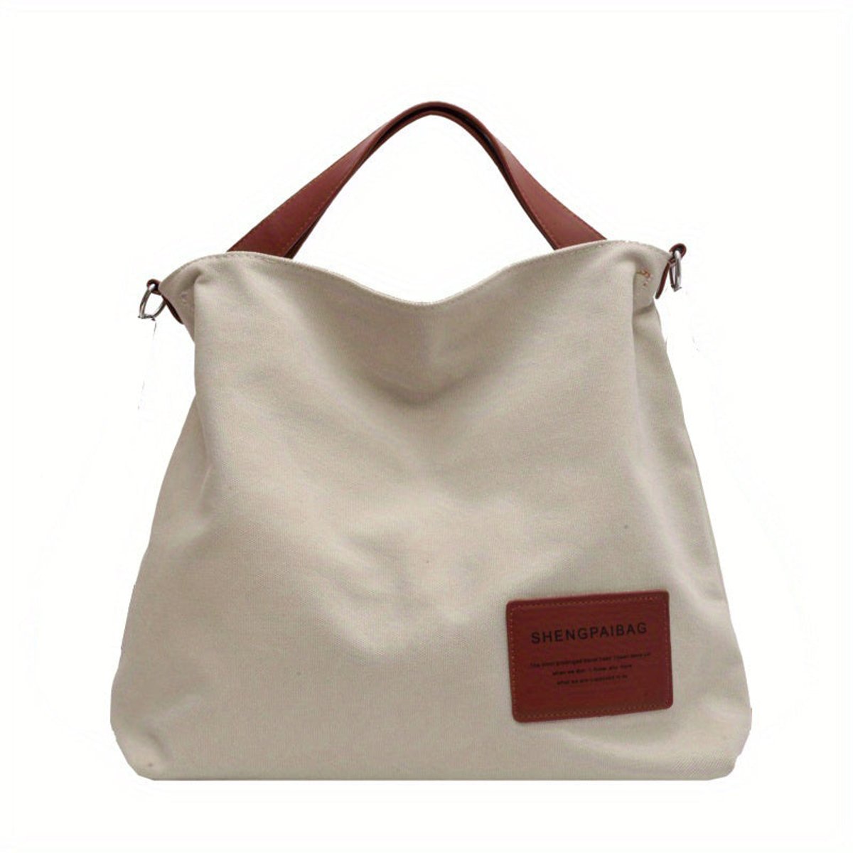 Women's Oversized Canvas Tote Bag Adjustable Shoulder Strap - Cremeweiß