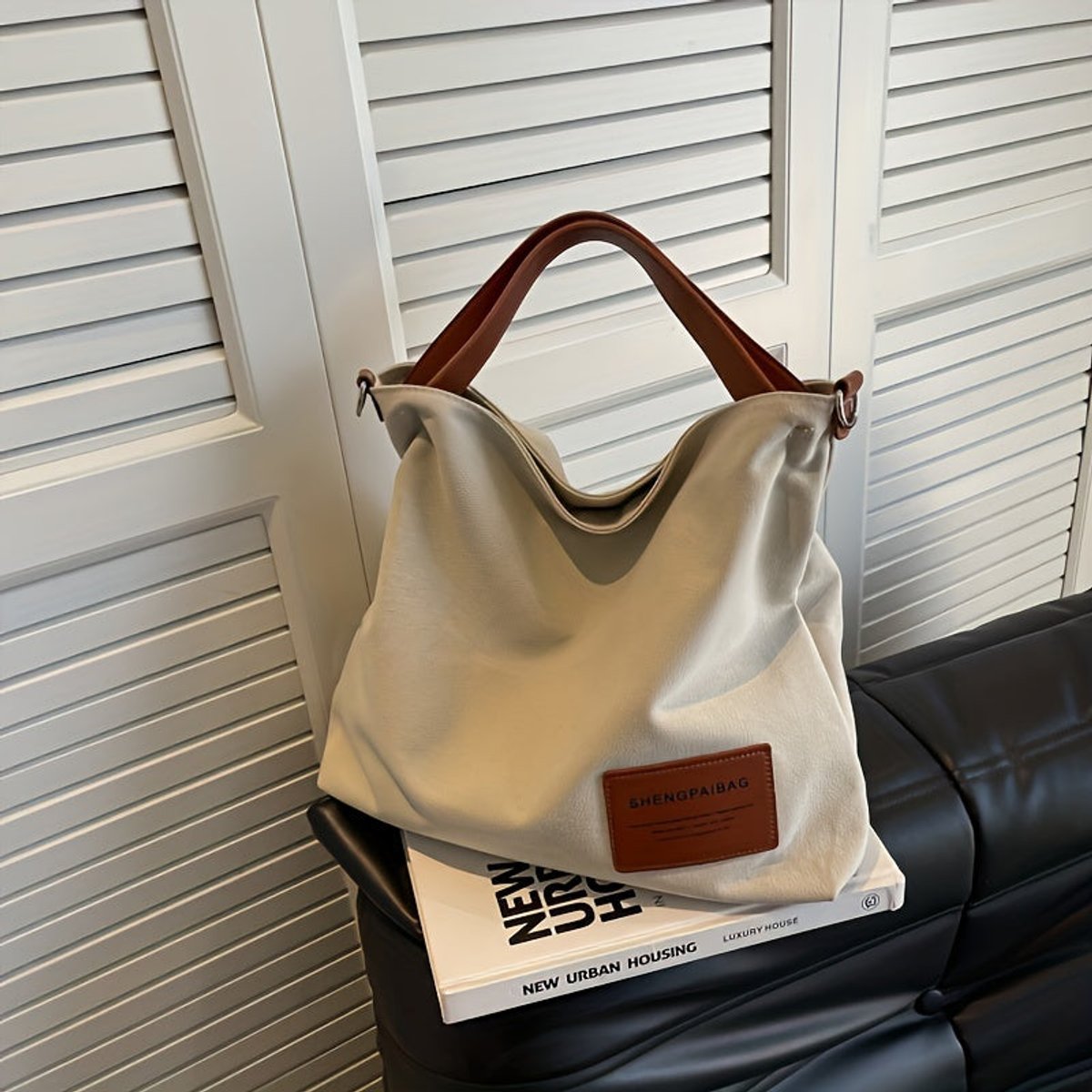 Women's Oversized Canvas Tote Bag Adjustable Shoulder Strap