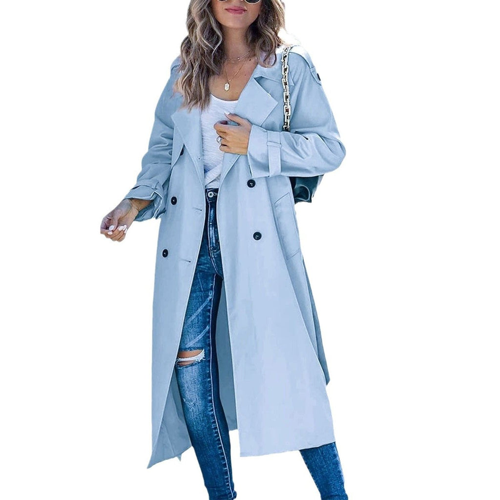 Women's Oversized Double-Breasted Belted Trench Coat