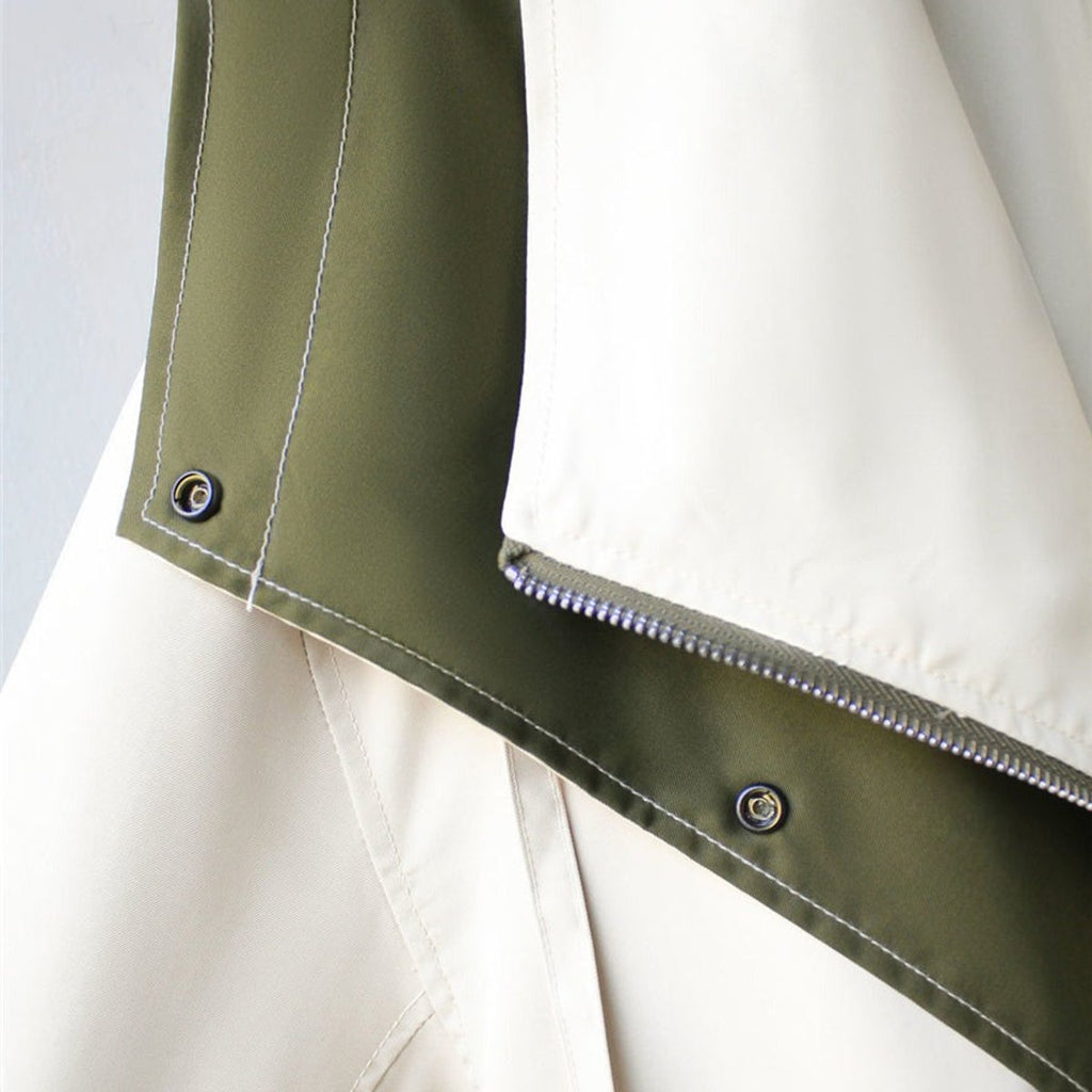 Women's Oversized Double-Collar Waterproof Trench Coat