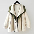 Women's Oversized Double-Collar Waterproof Trench Coat - White