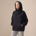 Women's Oversized Fleece Hoodie Pullover Sweatshirt - Black