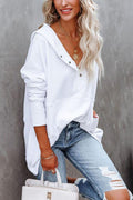 Women's Oversized Hooded Long-Sleeve Drawstring Tunic Sweatshirt