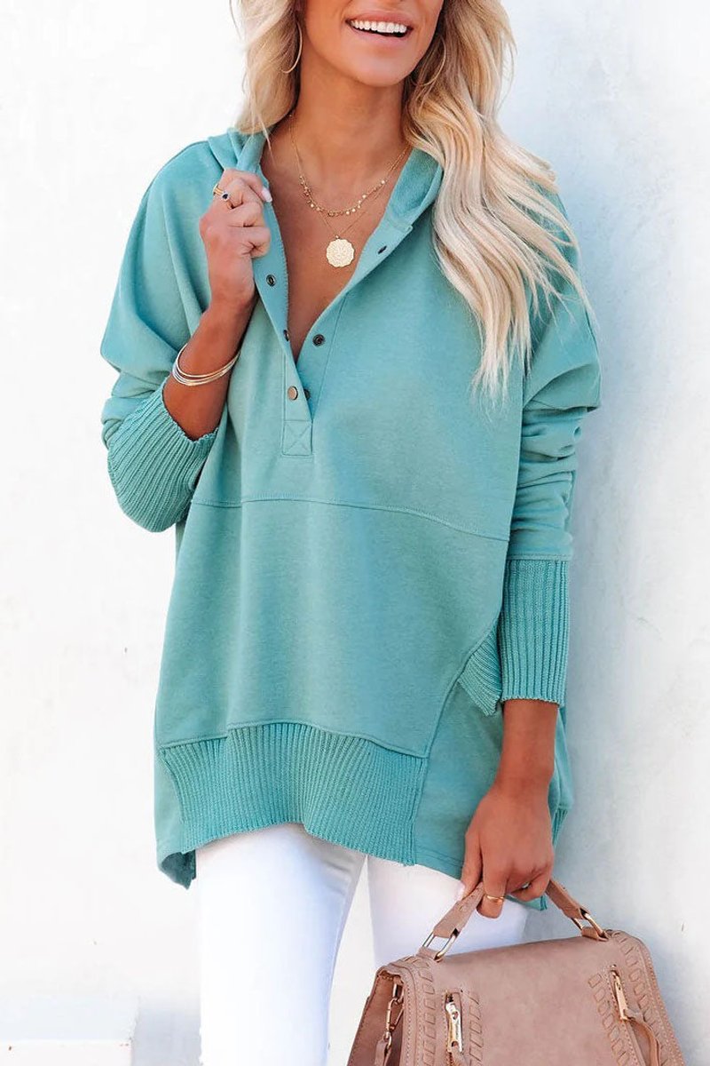 Women's Oversized Hooded Long-Sleeve Drawstring Tunic Sweatshirt