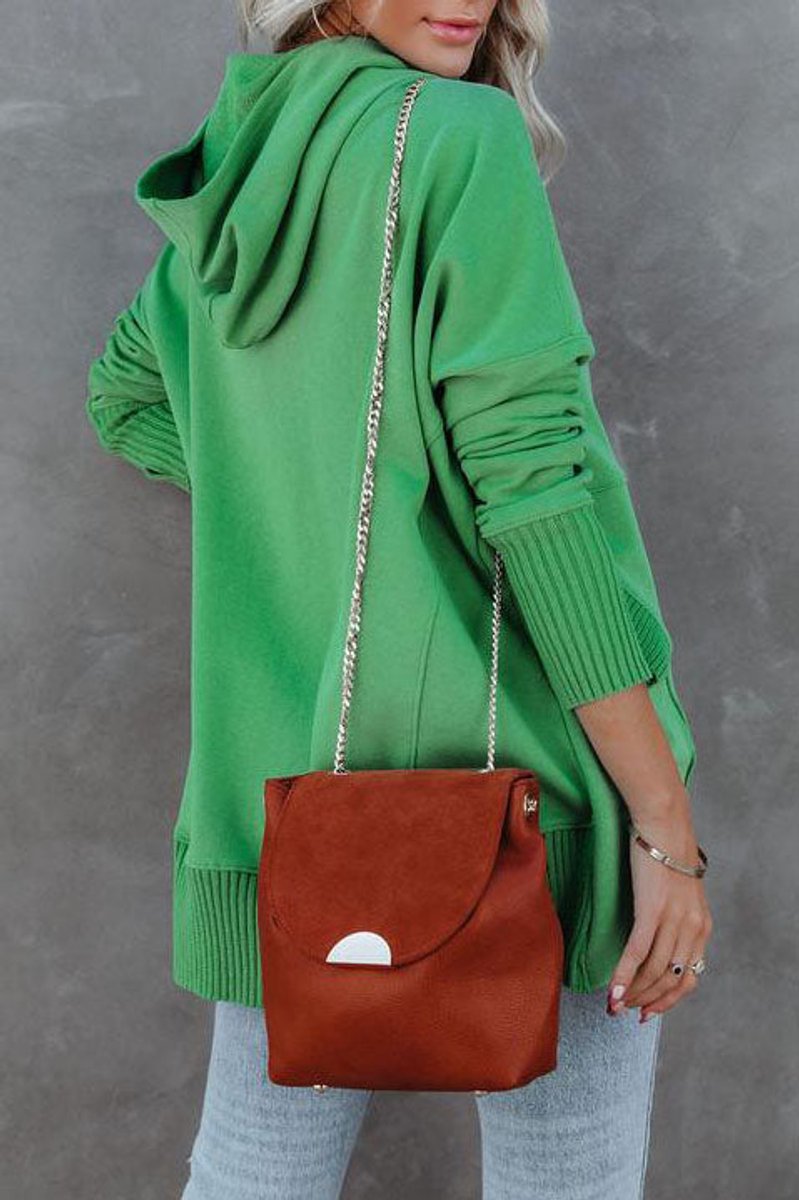 Women's Oversized Hooded Long-Sleeve Drawstring Tunic Sweatshirt