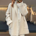 Women's Oversized Open-Front Knit Cardigan Scarf Collar Sweater