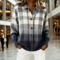 Women's Plaid Button-Down Knit Cardigan Sweater - Multicolor