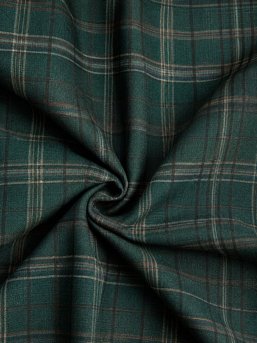 Women's Plaid Flannel Maxi Shirt Formal Dresses Long Sleeve