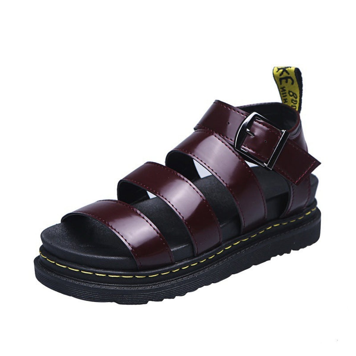Women's Platform Strappy Buckle Comfortable Sandals - Red