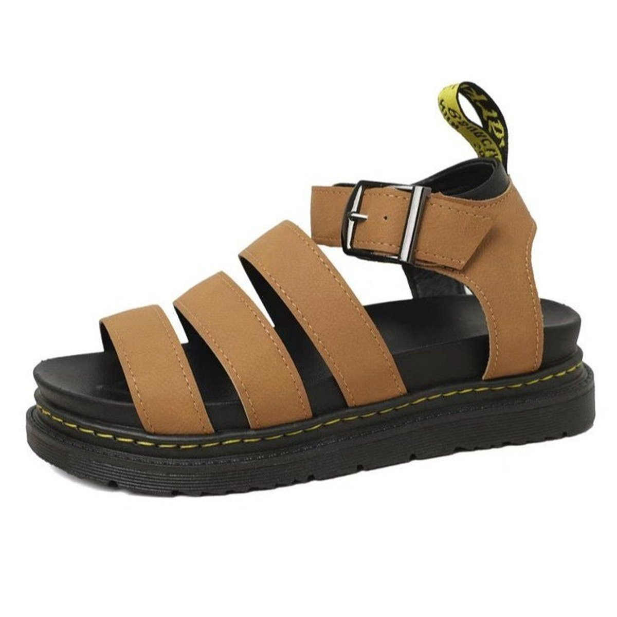 Women's Platform Strappy Buckle Comfortable Sandals - Brown