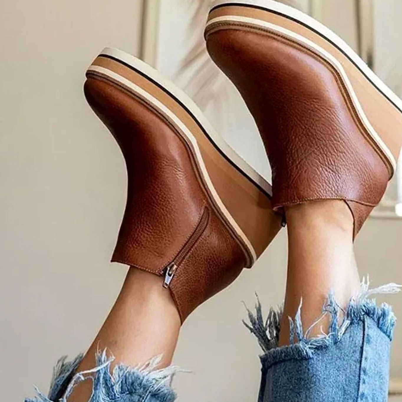 Women's Platform Wedge Slip-On Chelsea Boots
