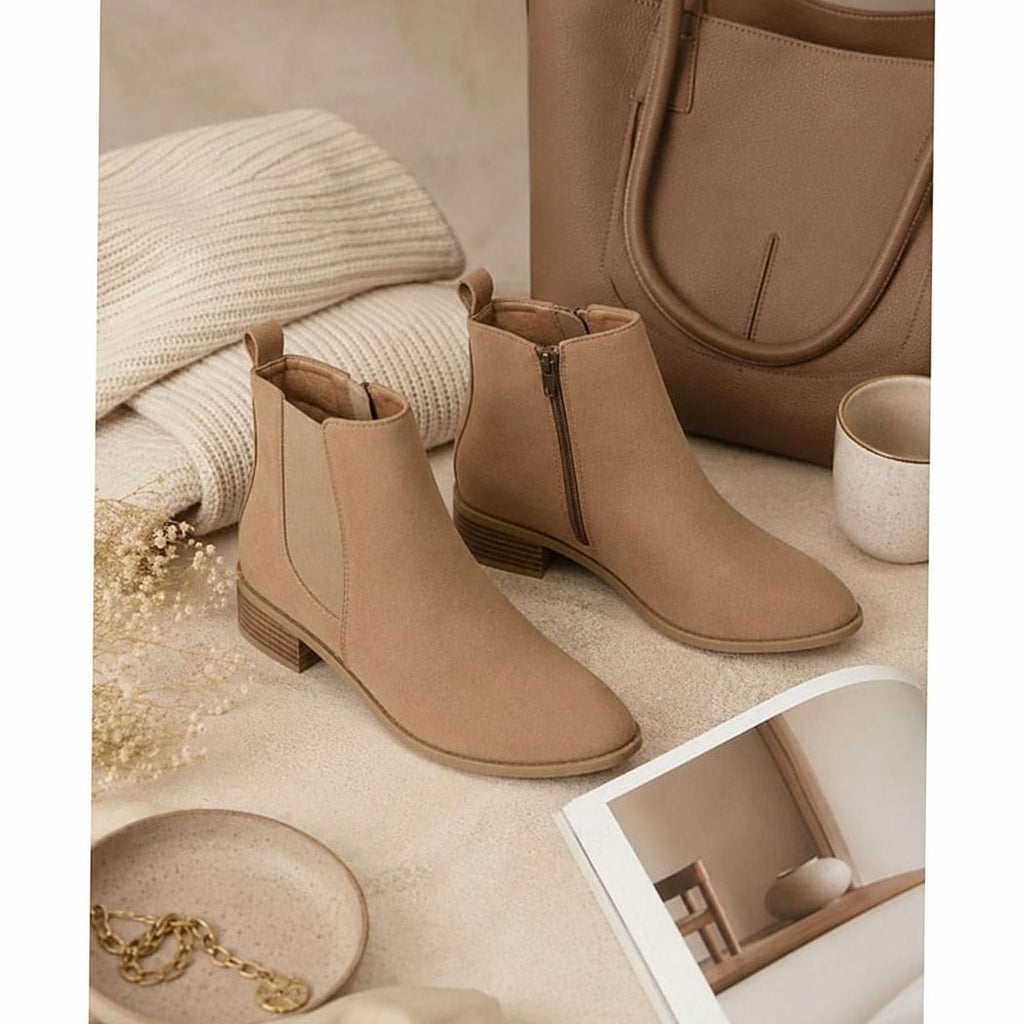 Women's Pointed-Toe Block Heel Chelsea Ankle Boots