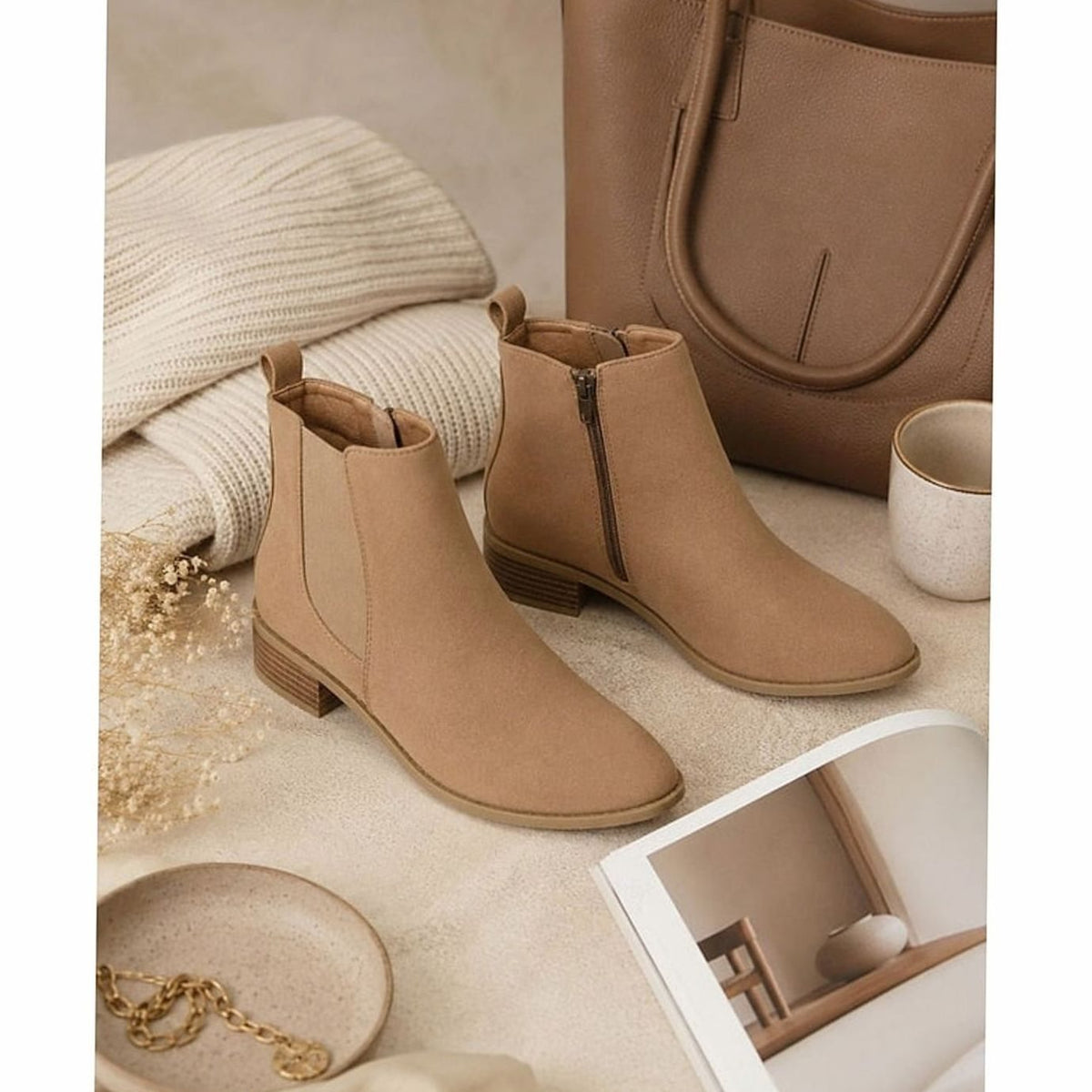 Women's Pointed-Toe Block Heel Chelsea Ankle Boots
