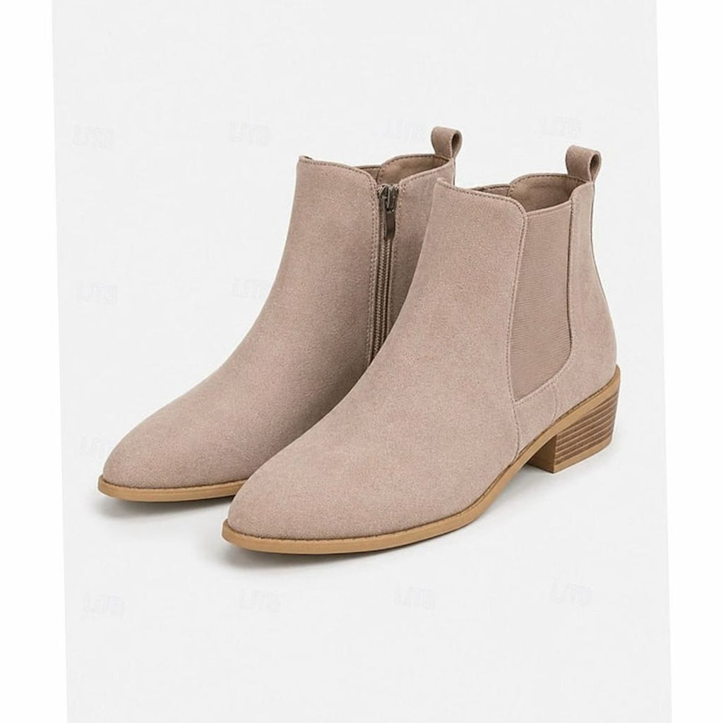 Women's Pointed-Toe Block Heel Chelsea Ankle Boots - Gray