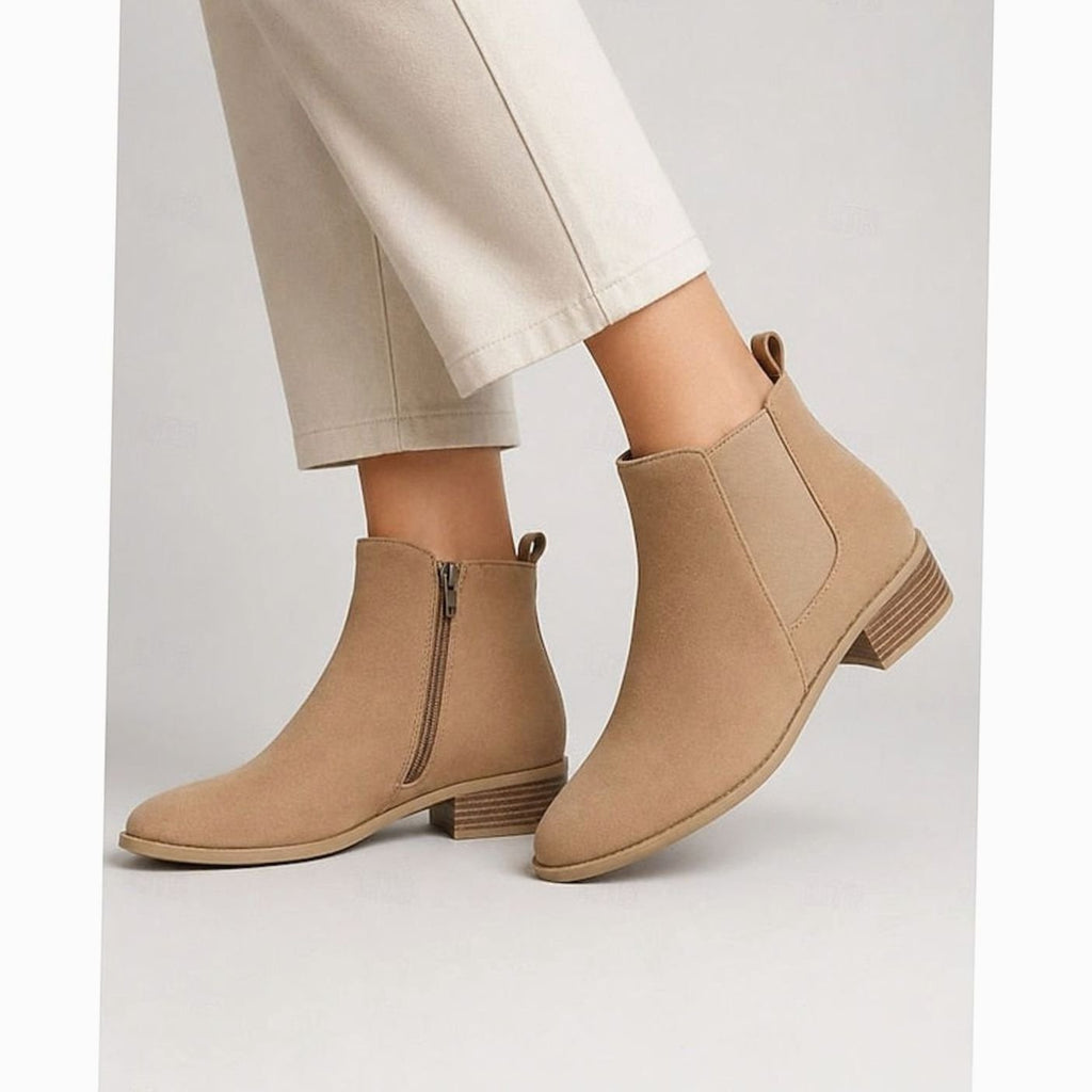 Women's Pointed-Toe Block Heel Chelsea Ankle Boots