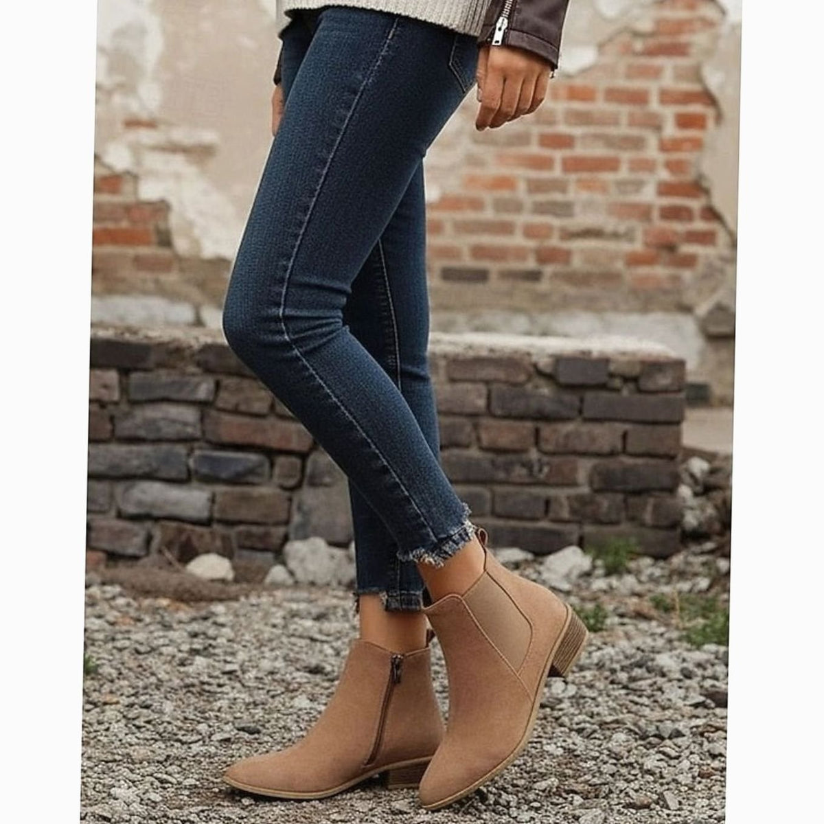 Women's Pointed-Toe Block Heel Chelsea Ankle Boots