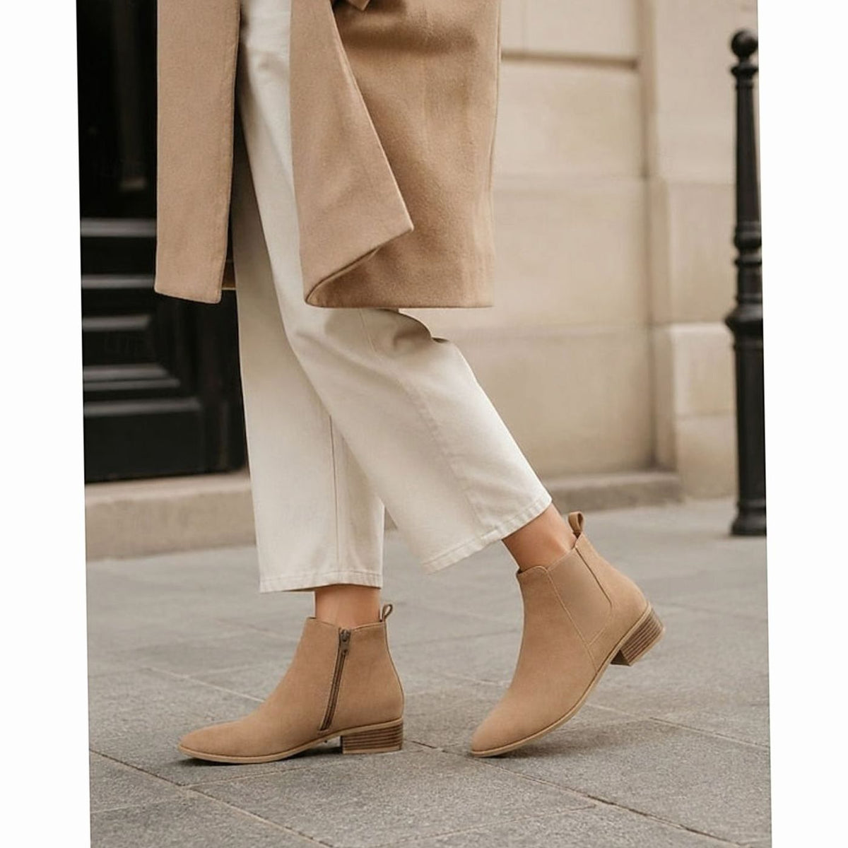 Women's Pointed-Toe Block Heel Chelsea Ankle Boots