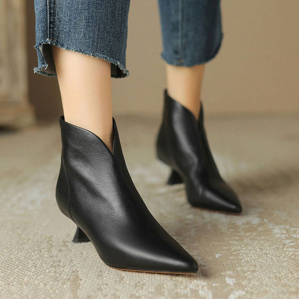 Women's Pointed-Toe Kitten-Heel Side-Zip Ankle Booties