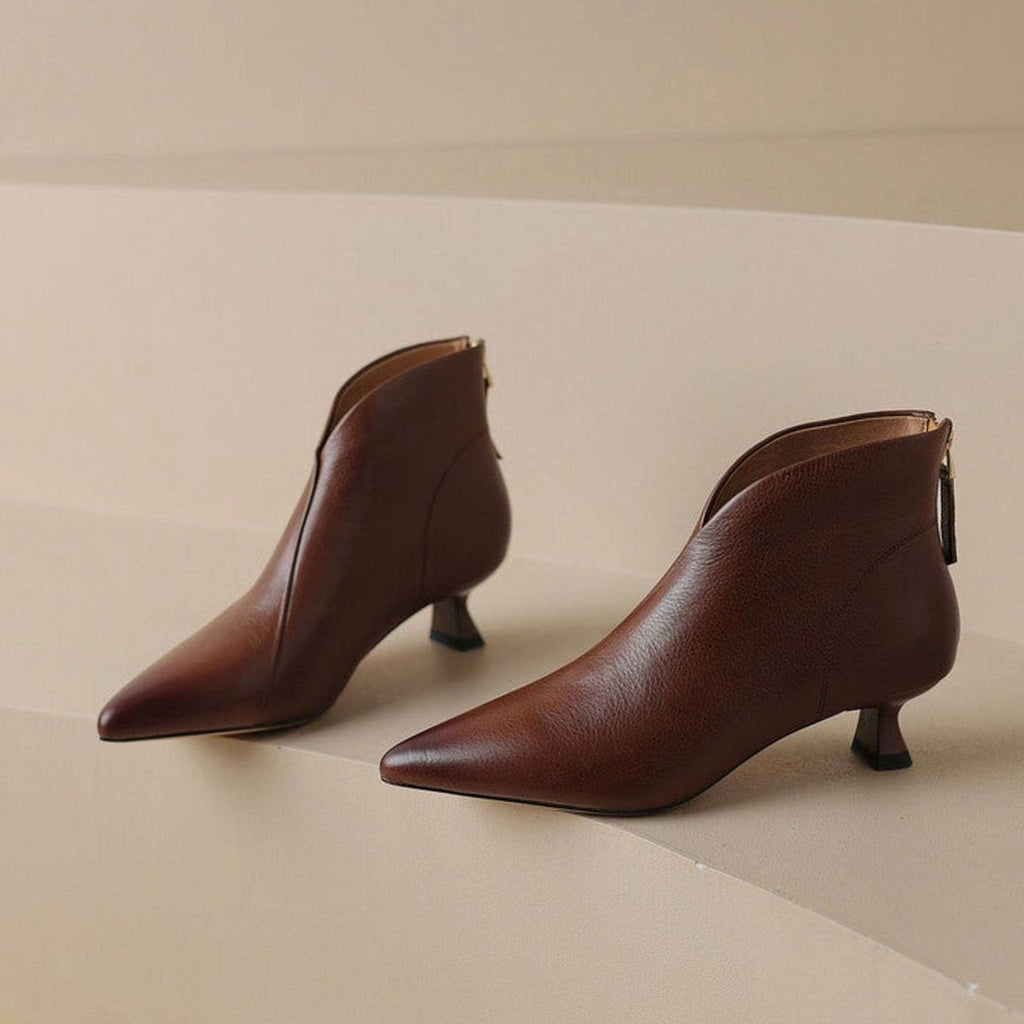 Women's Pointed-Toe Kitten-Heel Side-Zip Ankle Booties