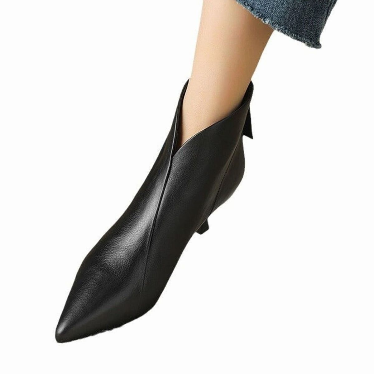Women's Pointed-Toe Kitten-Heel Side-Zip Ankle Booties