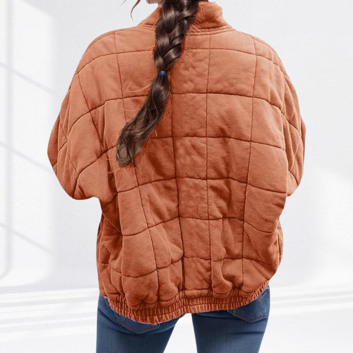 Women's Quilted Jacket Zip-Up Stand-Collar Puffer Coat
