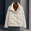 Women's Quilted Lightweight Button-Front Puffer Jacket - White