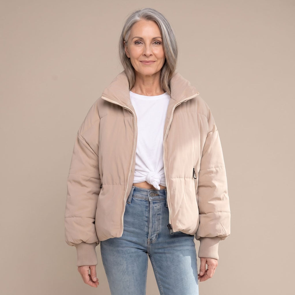 Women's Quilted Relaxed-Fit High-Neck Puffer Jacket