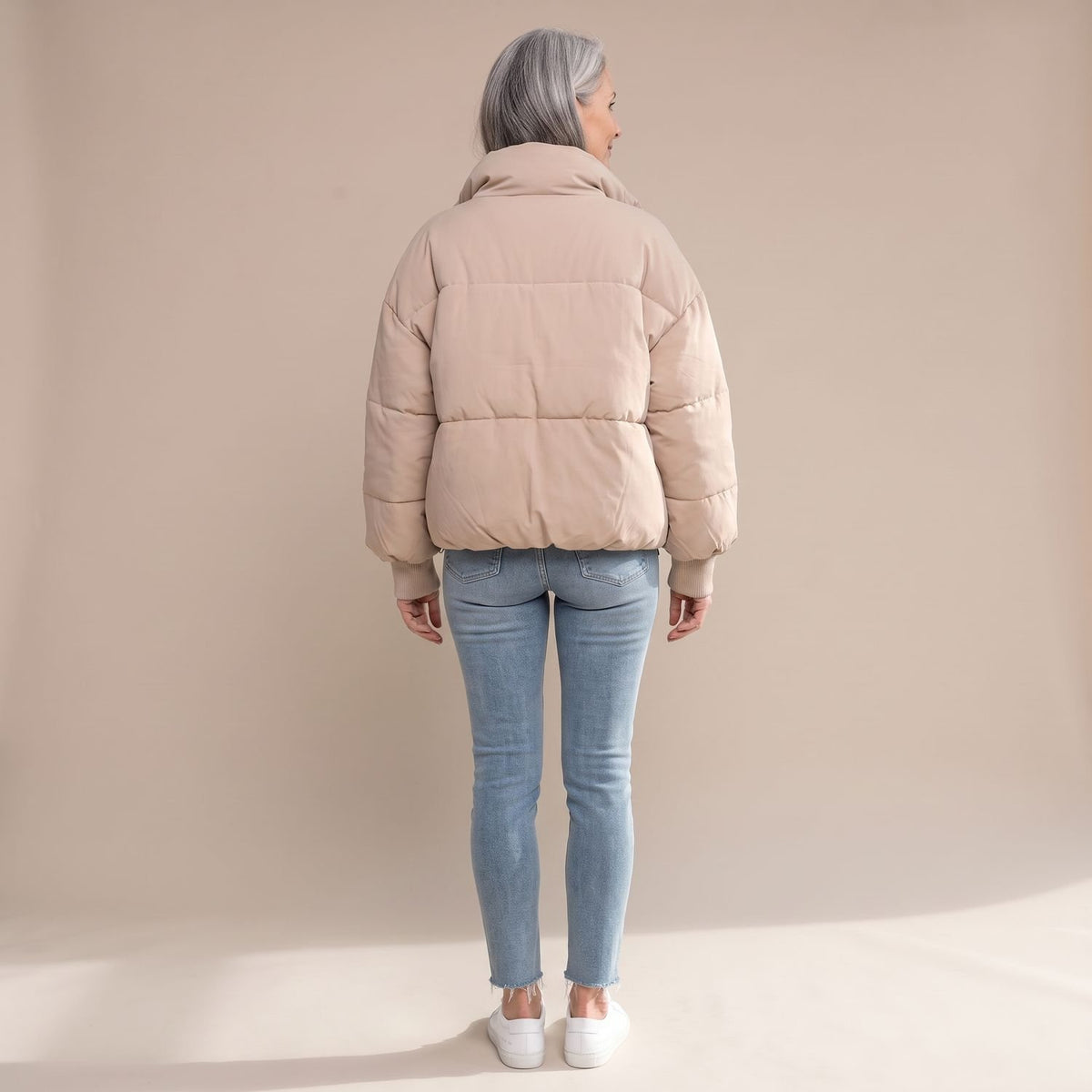 Women's Quilted Relaxed-Fit High-Neck Puffer Jacket