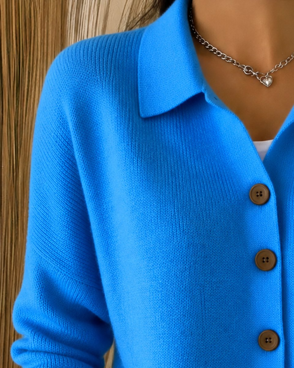 Women's Relaxed-Fit Button-Up Collar Knit Cardigan