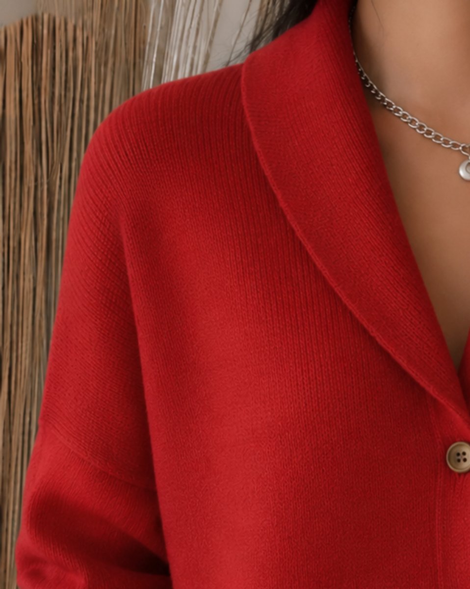 Women's Relaxed-Fit Button-Up Collar Knit Cardigan