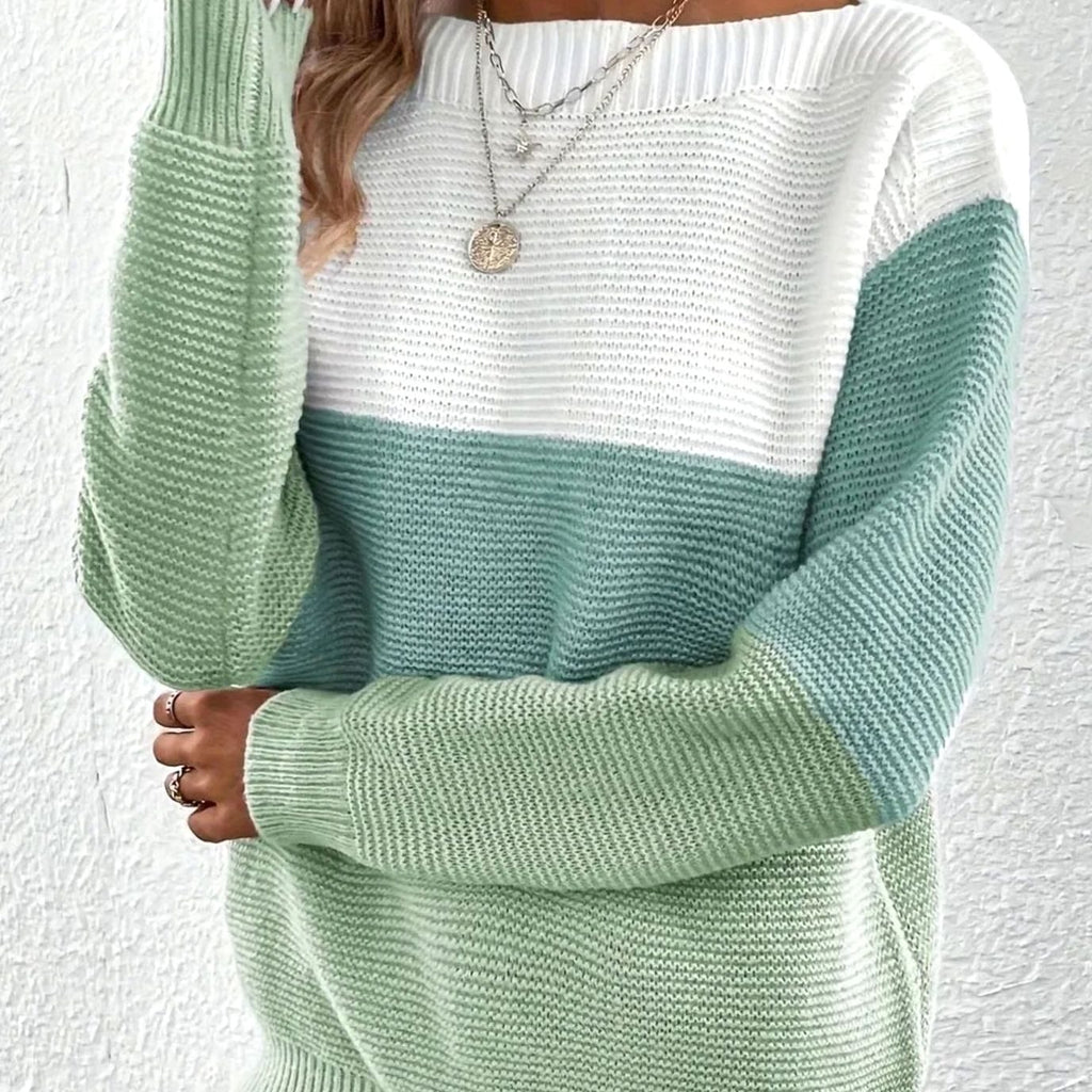Women's Relaxed-Fit Color-Block Cashmere Turtleneck Sweater