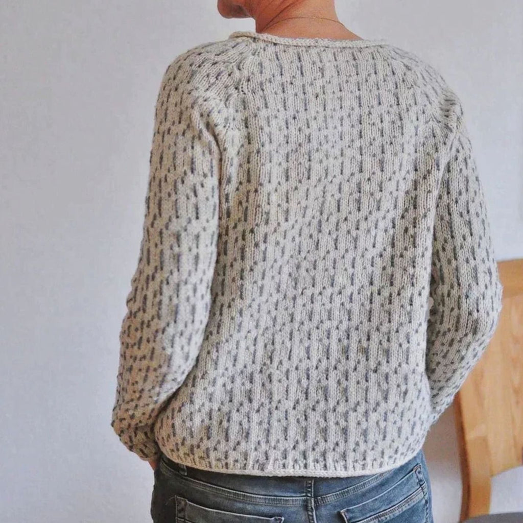 Women's Relaxed-Fit Crew Neck Long Sleeve Knit Sweater