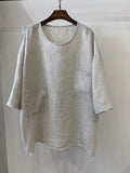 Women's Relaxed-Fit Linen Patch-Pocket Tunic Top - 2