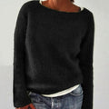 Women's Relaxed-Fit Soft Knit Pullover Sweater - Black