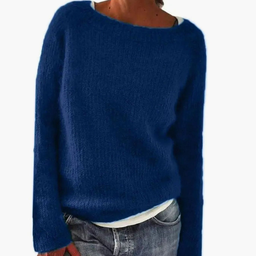 Women's Relaxed-Fit Soft Knit Pullover Sweater - Blue