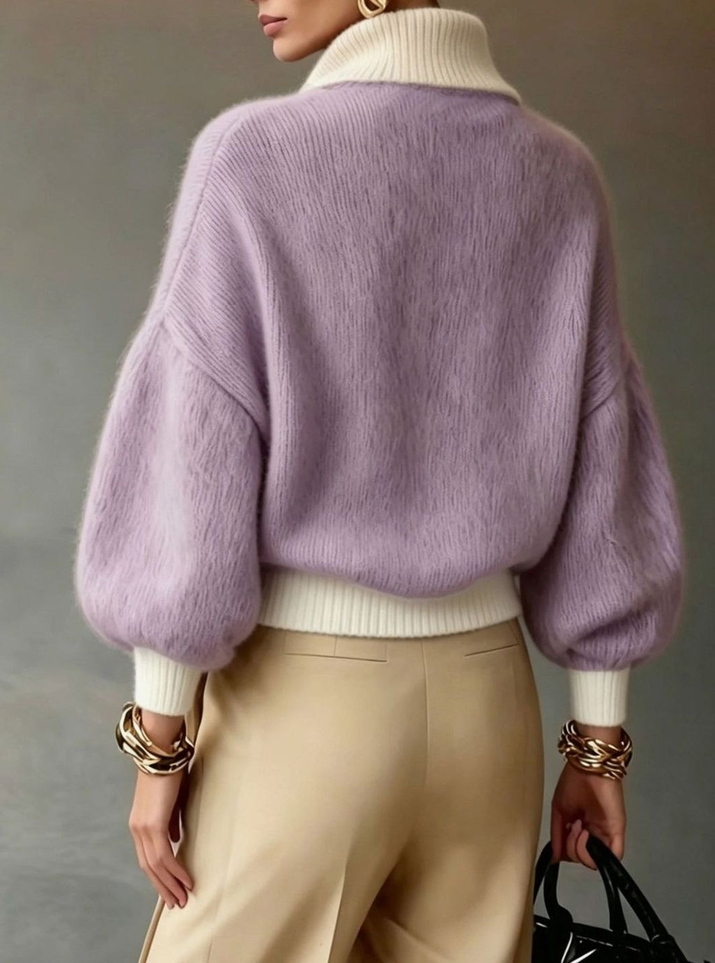 Women's Relaxed Half-Zip Knit Pullover Sweater