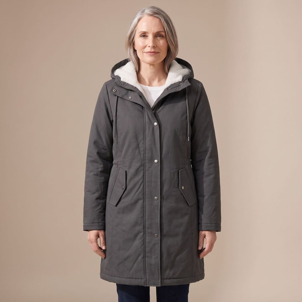 Women's Sherpa-Lined Hooded Insulated Winter Parka Coat