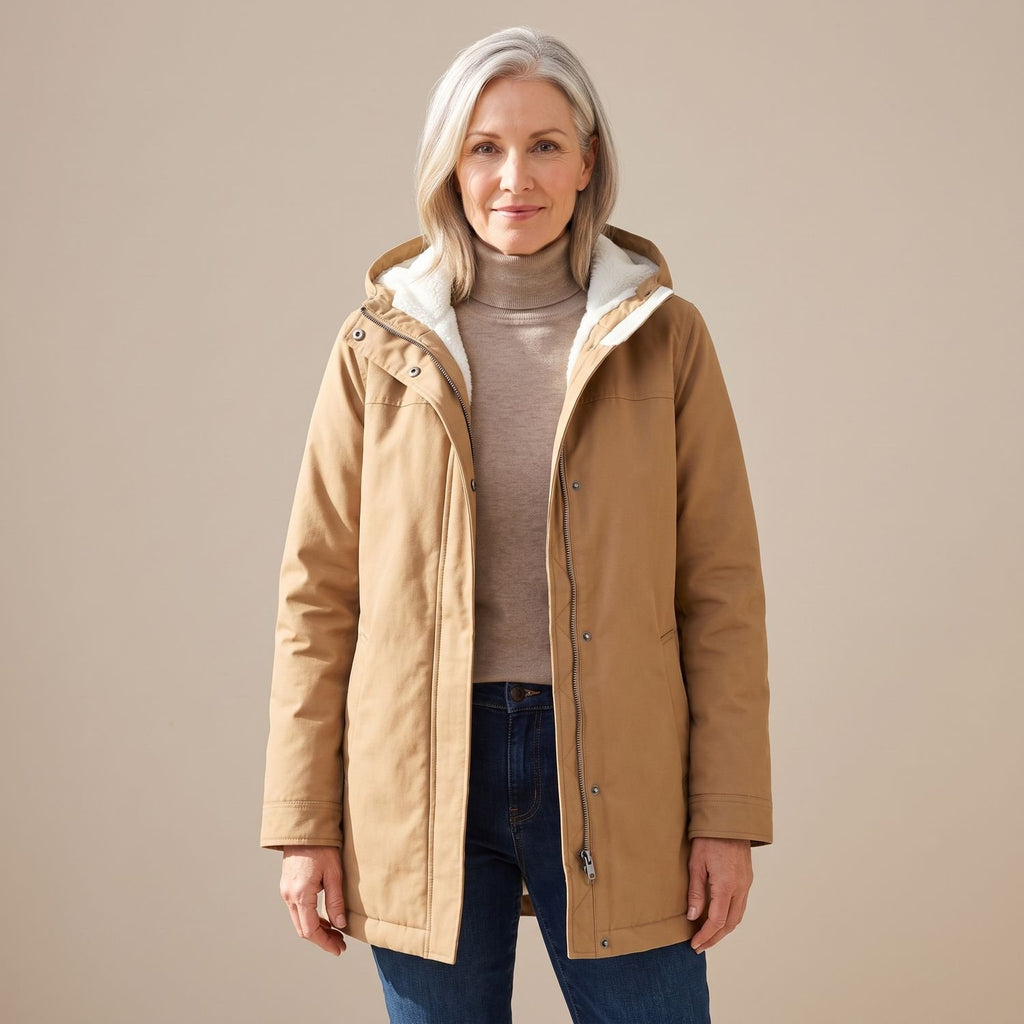 Women's Sherpa-Lined Hooded Insulated Winter Parka Coat