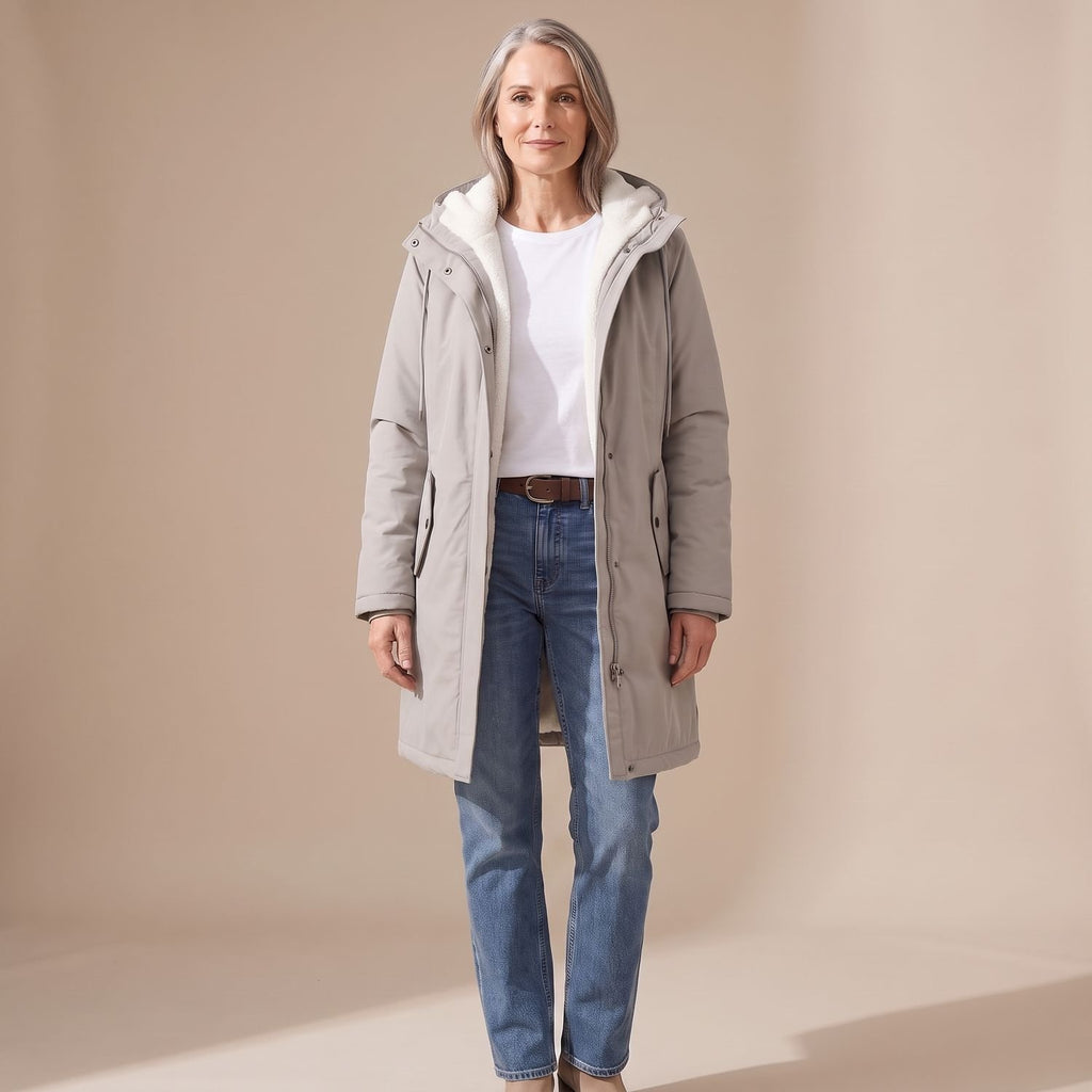 Women's Sherpa-Lined Hooded Insulated Winter Parka Coat