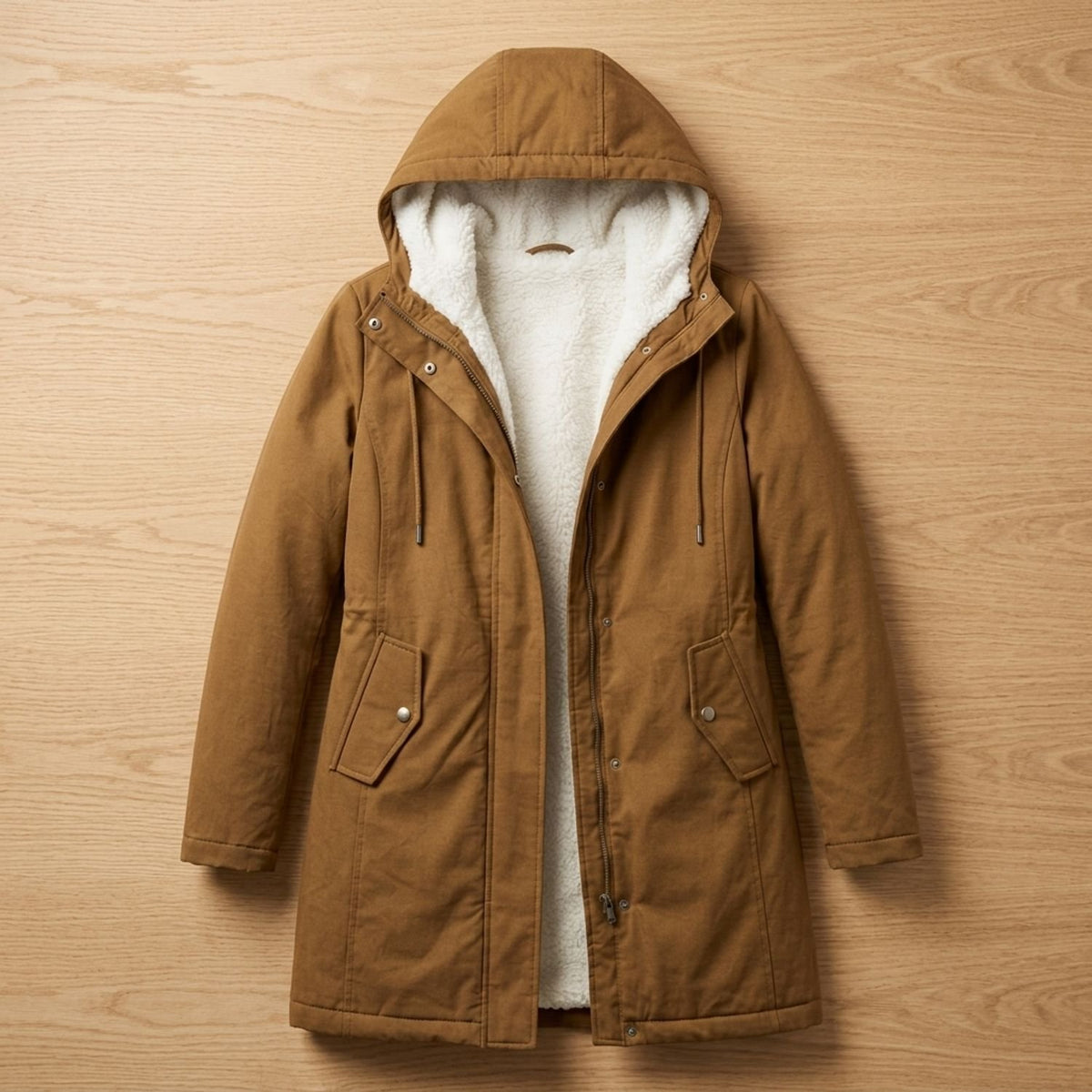 Women's Sherpa-Lined Hooded Insulated Winter Parka Coat