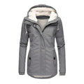 Women's Sherpa-Lined Hooded Waterproof Winter Parka Coat - Gray