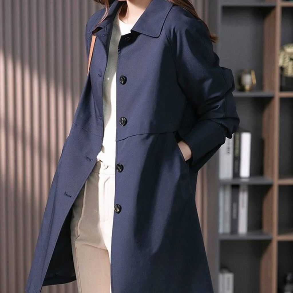 Women's Single-Breasted Structured Short Trench Coat