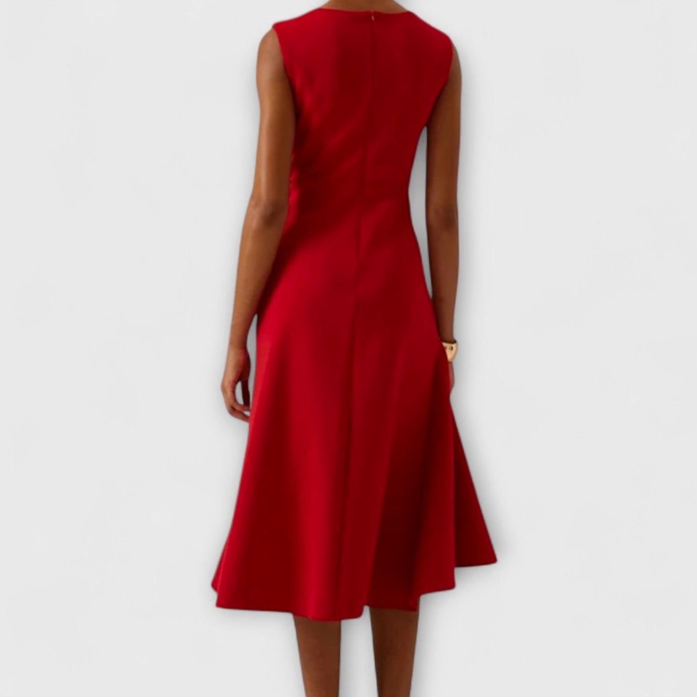 Women's Sleeveless Asymmetrical Flared Midi Dress