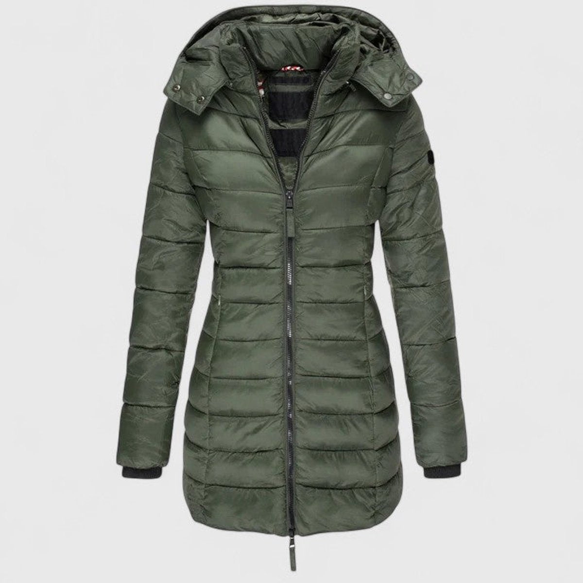 Women's Slim-Fit Quilted Puffer Coat Detachable Hood