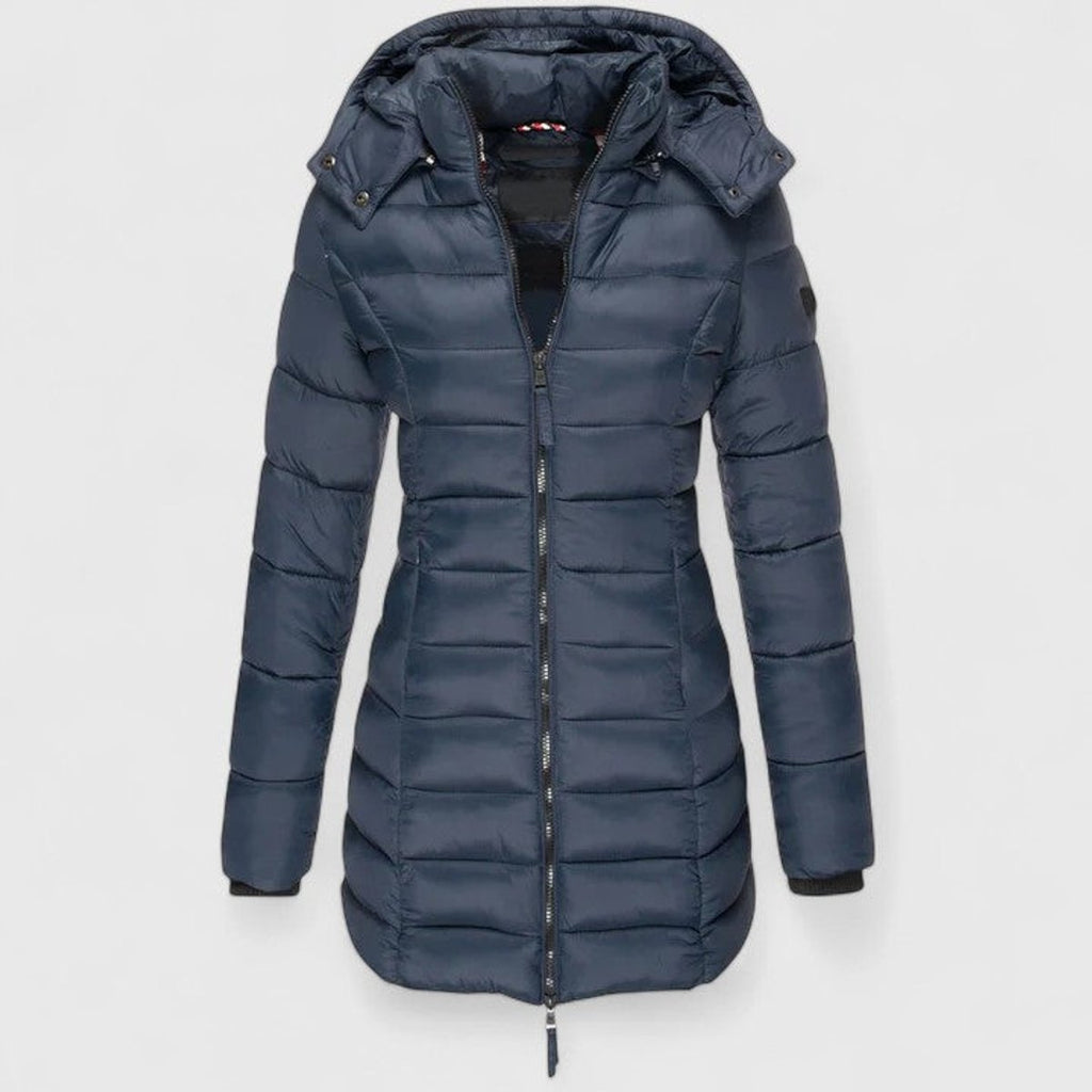 Women's Slim-Fit Quilted Puffer Coat Detachable Hood