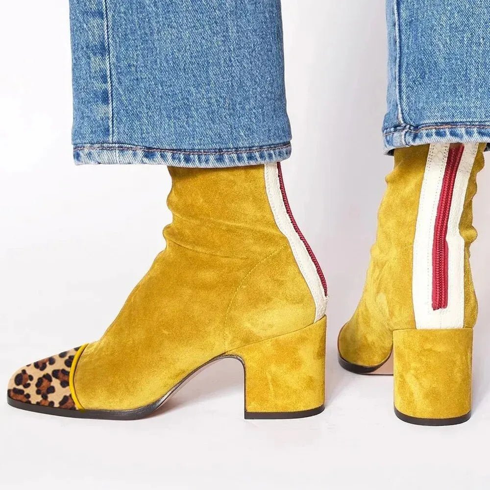 Women's Square-Toe Block-Heel Ankle Boots