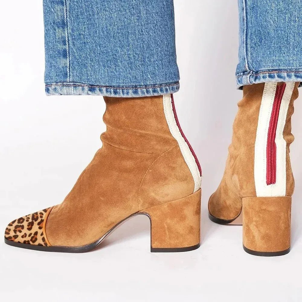 Women's Square-Toe Block-Heel Ankle Boots