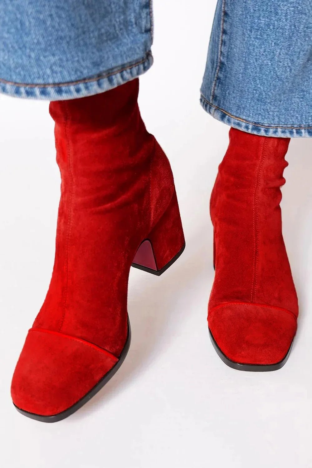 Women's Square-Toe Block-Heel Ankle Boots