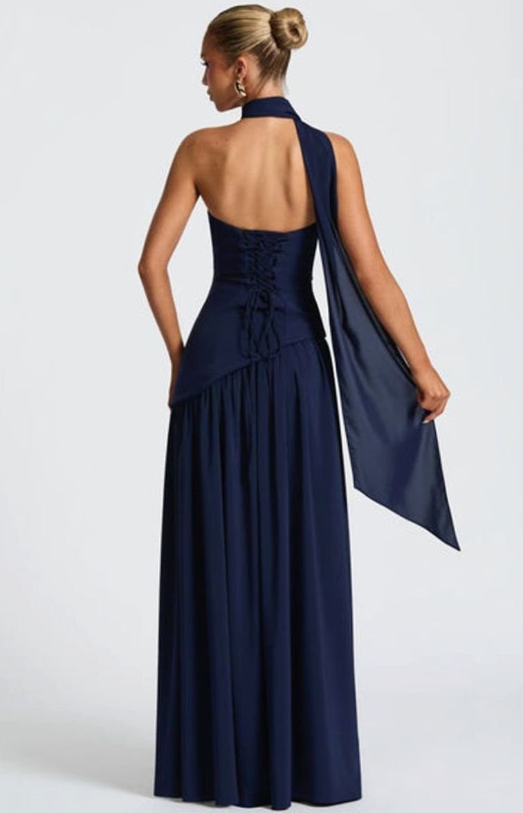 Women's Strapless Asymmetric Formal Evening Maxi Dress High Slit